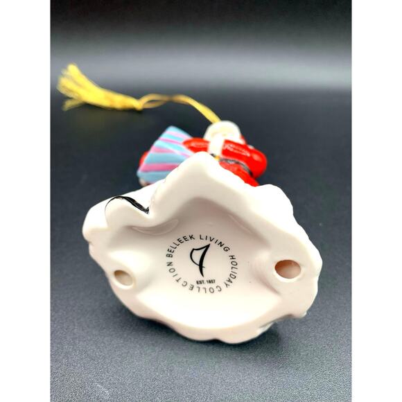 Belleek Santa Christmas Ornament Irish Porcelain Original Box - Picture 3 of 8